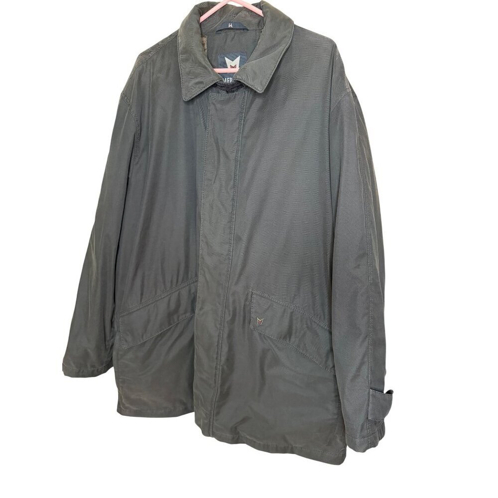 Mephisto Mens Size Large Olive Green Collared Snap Chore Jacket Rare